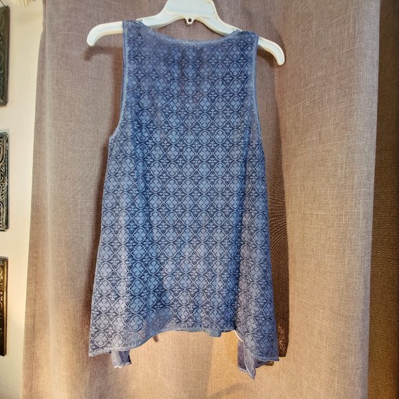 2 Piece Boho Sheer Asymmetrical Tank - Picture 2 of 4